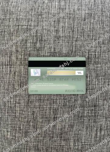 Canada TD visa debit card photolook back